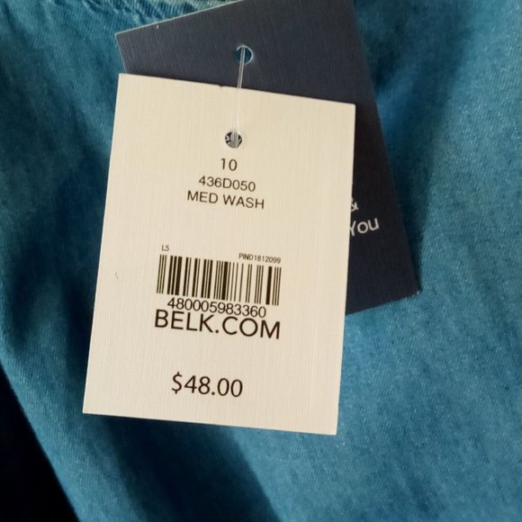 Crown & Ivy Kids Girls Denim Romper sz 10 or 12 Lightweight Embroidered detail - Picture 7 of 12